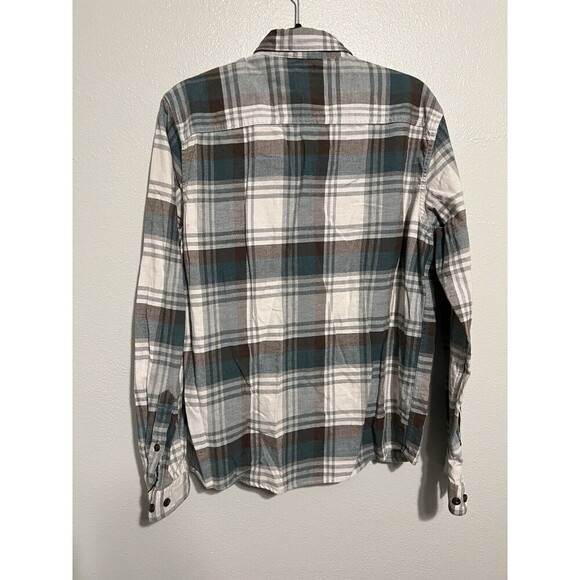 Patagonia Lightweight Fjord Flannel Shirt Men Medium Green Gray Plaid Button Up - Picture 2 of 6